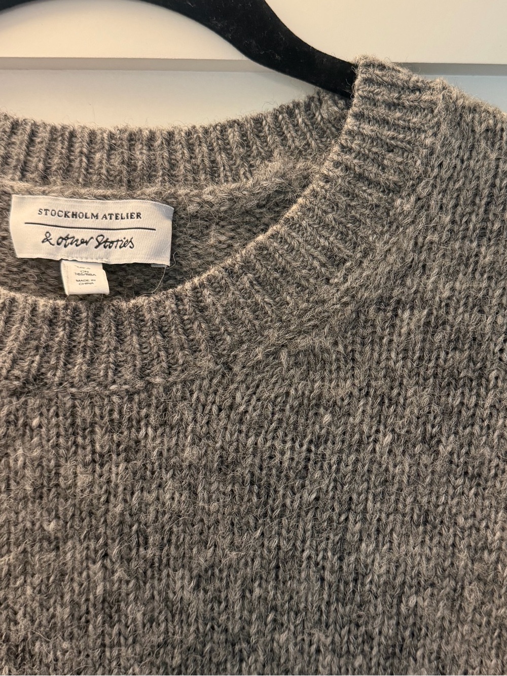 & Other Stories Stockholm Atelier Gray Wool Crewneck Sweater